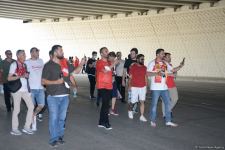 Fans preparing to watch Turkey vs Wales football match at Baku Olympic Stadium (PHOTO)