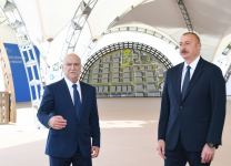 Azerbaijani president lays foundation stone for Alat Free Economic Zone, interviewed by Azerbaijan Television (PHOTO)