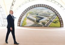Azerbaijani president lays foundation stone for Alat Free Economic Zone, interviewed by Azerbaijan Television (PHOTO)