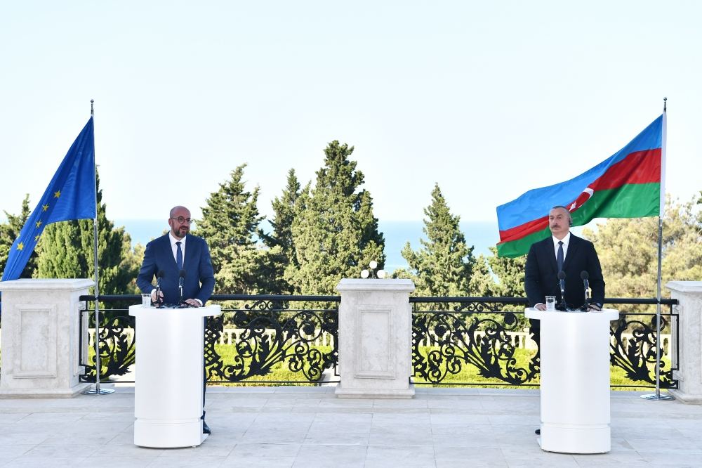 President Ilham Aliyev, President of European Council Charles Michel gave joint press conference (PHOTO)