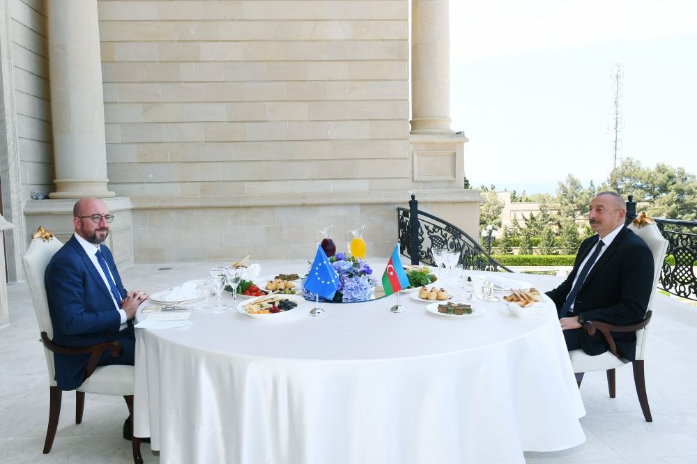 President Ilham Aliyev and President of European Council Charles Michel have joint working dinner (PHOTO)