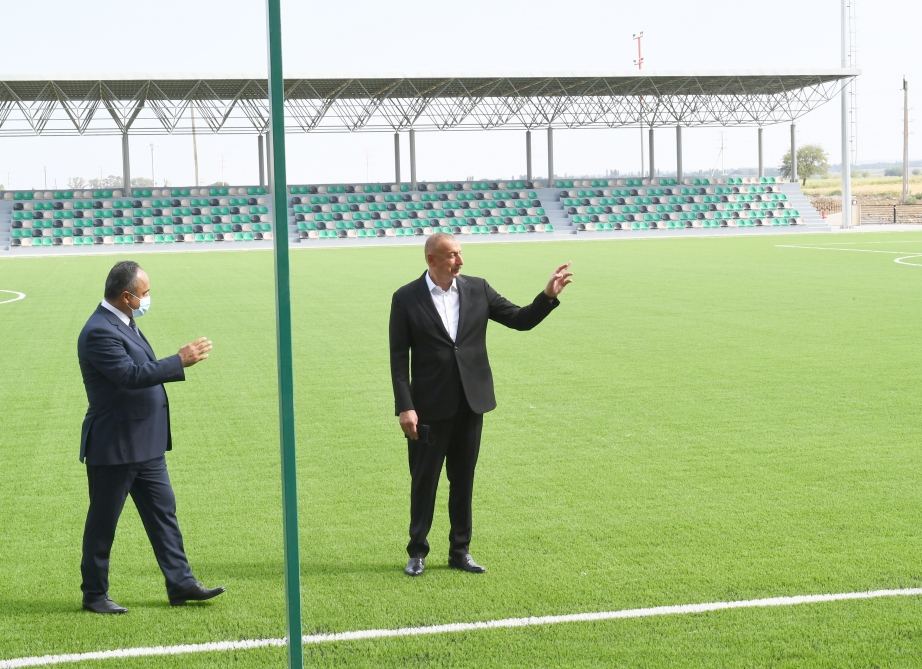 President Ilham Aliyev attends opening of Goranboy Olympic Sports Complex (PHOTO)