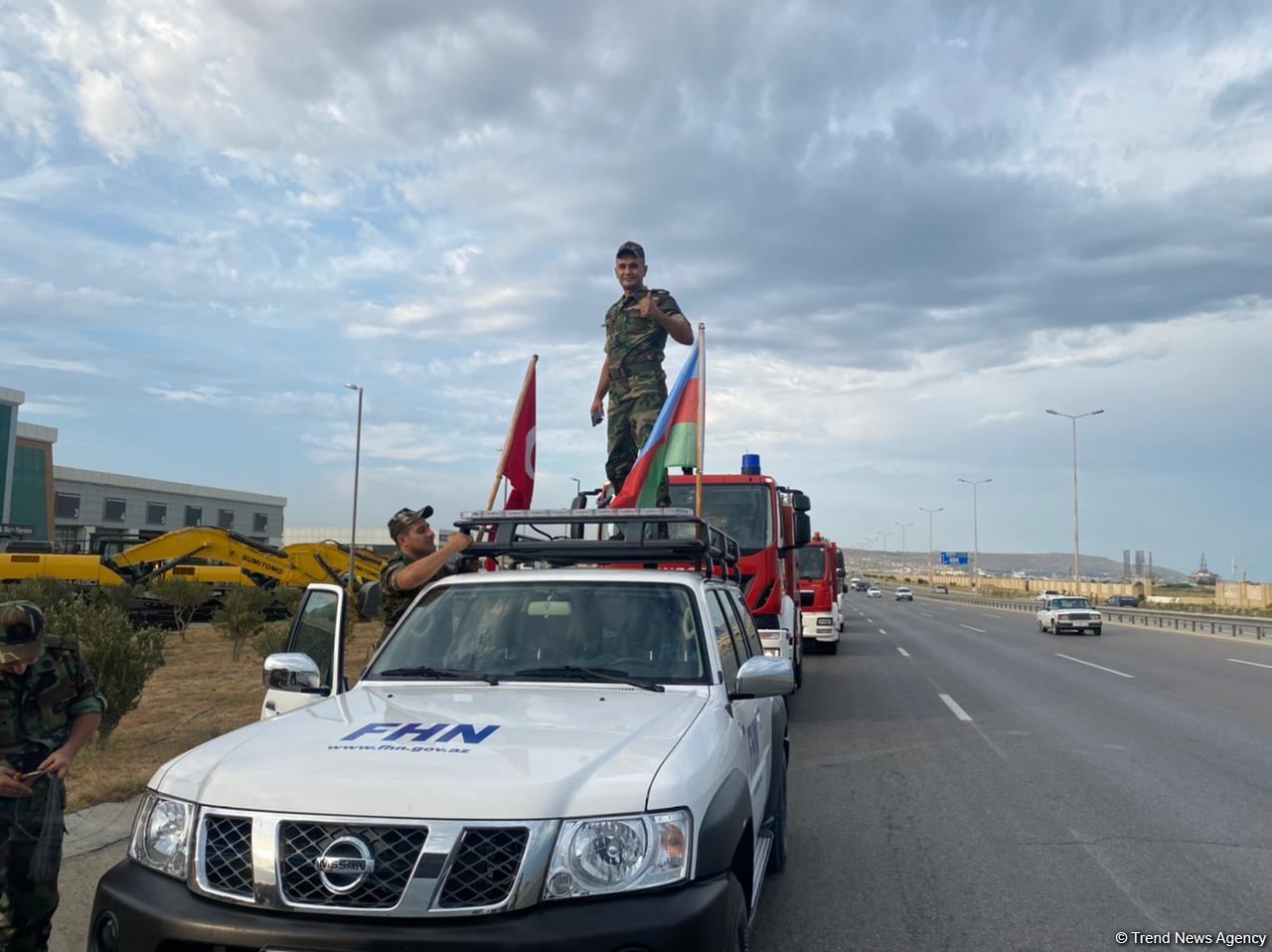 Another group of Azerbaijani firefighters leaves for Turkey to extinguish forest fires (PHOTO)