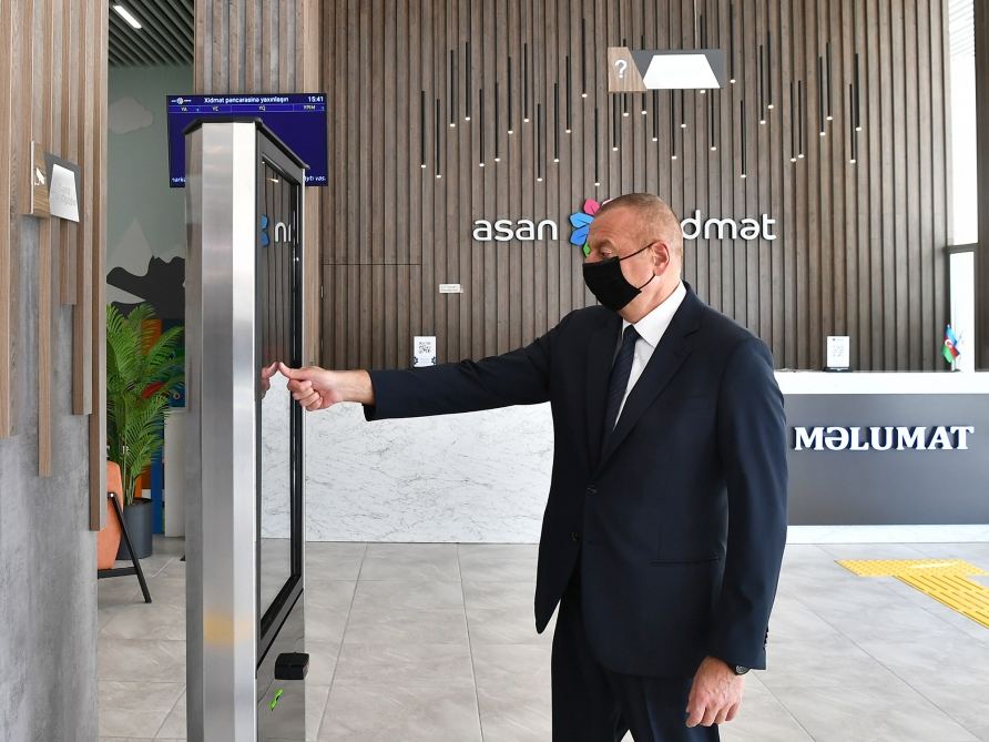 Azerbaijani president attends opening of new ASAN Service Center in Baku (PHOTO)