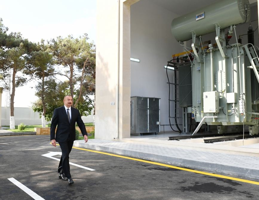 President Ilham Aliyev inaugurates newly renovated 110/35/6 kV “Surakhani” substation (PHOTO)