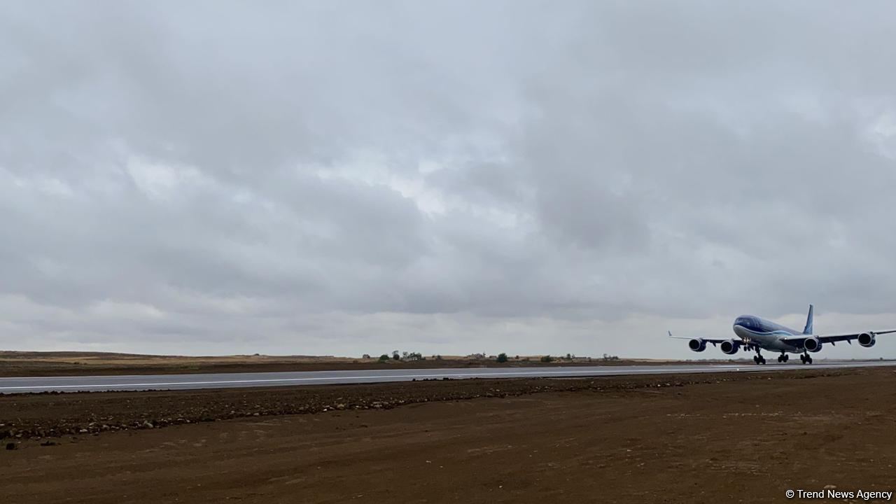 Landmark Event: AZAL’s “KARABAKH” aircraft lands in Fuzuli Airport (PHOTO/VIDEO)