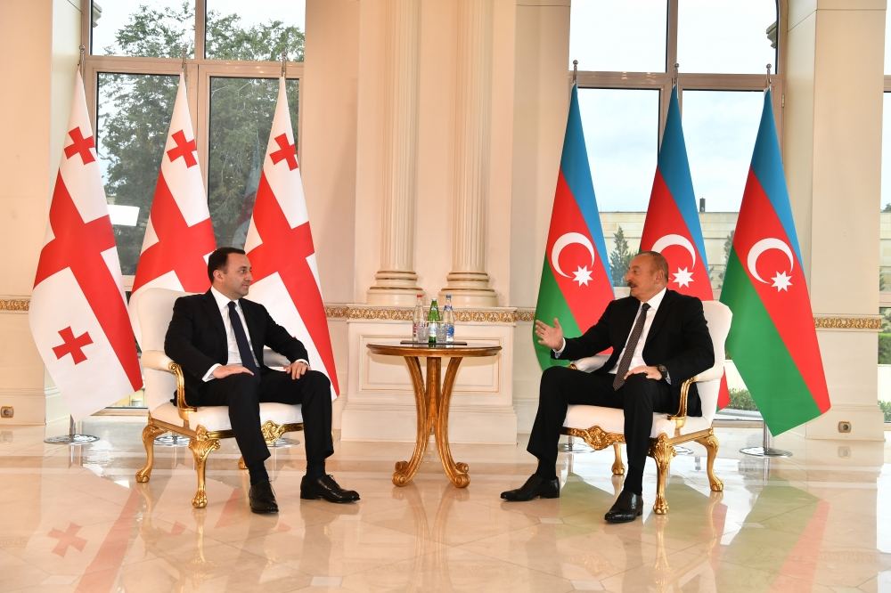 Azerbaijani president meets with Georgian PM (PHOTO/VIDEO)