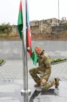 President Ilham Aliyev raises Azerbaijani flag in Talish village of Tartar district (PHOTO)
