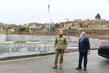 President Ilham Aliyev raises Azerbaijani flag in Talish village of Tartar district (PHOTO)