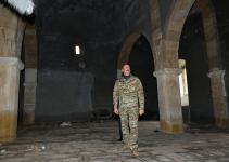 President Ilham Aliyev raises Azerbaijani flag in Talish village of Tartar district (PHOTO)