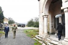 President Ilham Aliyev raises Azerbaijani flag in Talish village of Tartar district (PHOTO)