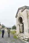 President Ilham Aliyev raises Azerbaijani flag in Talish village of Tartar district (PHOTO)