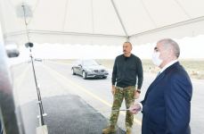 President Ilham Aliyev inaugurates highway leading to Sugovushan and Talish villages (PHOTO)