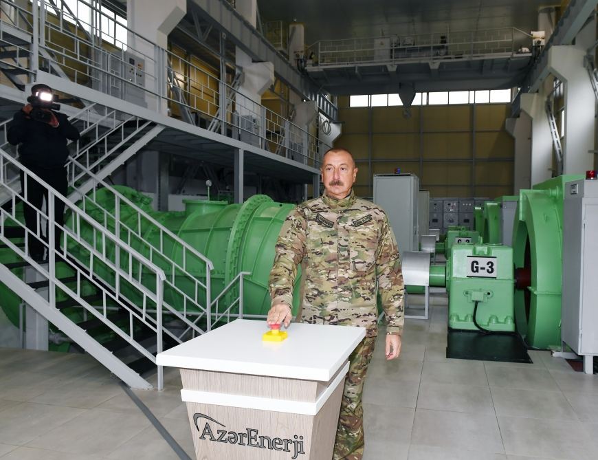 President Ilham Aliyev launches “Sugovushan-1” and “Sugovushan-2” small hydropower plants after renovation (PHOTO)