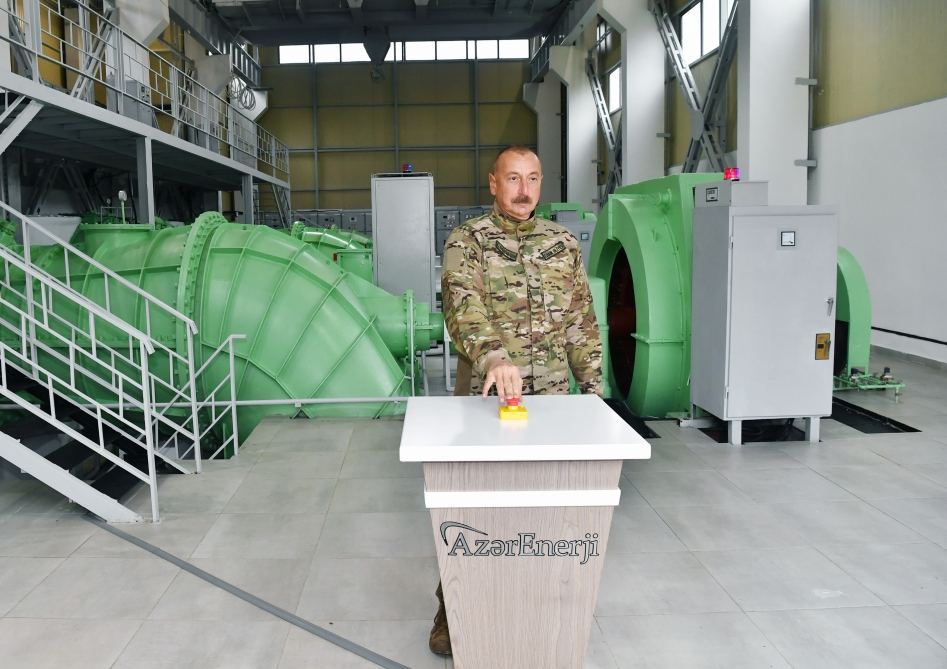 President Ilham Aliyev launches “Sugovushan-1” and “Sugovushan-2” small hydropower plants after renovation (PHOTO)