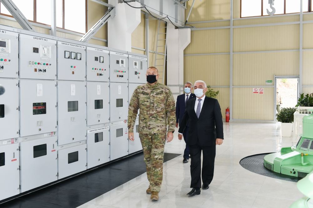 President Ilham Aliyev launches “Sugovushan-1” and “Sugovushan-2” small hydropower plants after renovation (PHOTO)