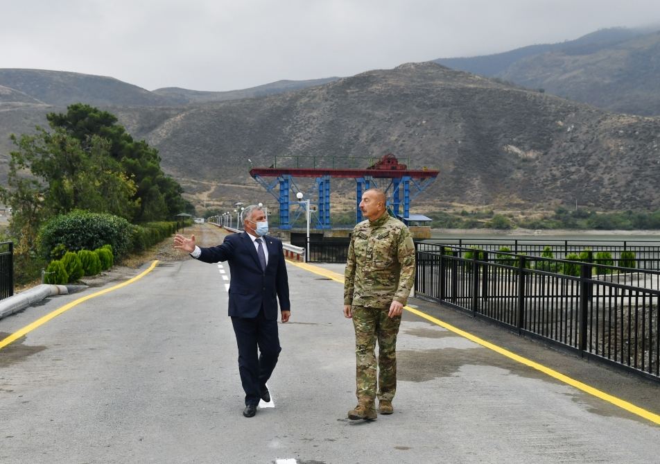 President Ilham Aliyev launches “Sugovushan-1” and “Sugovushan-2” small hydropower plants after renovation (PHOTO)