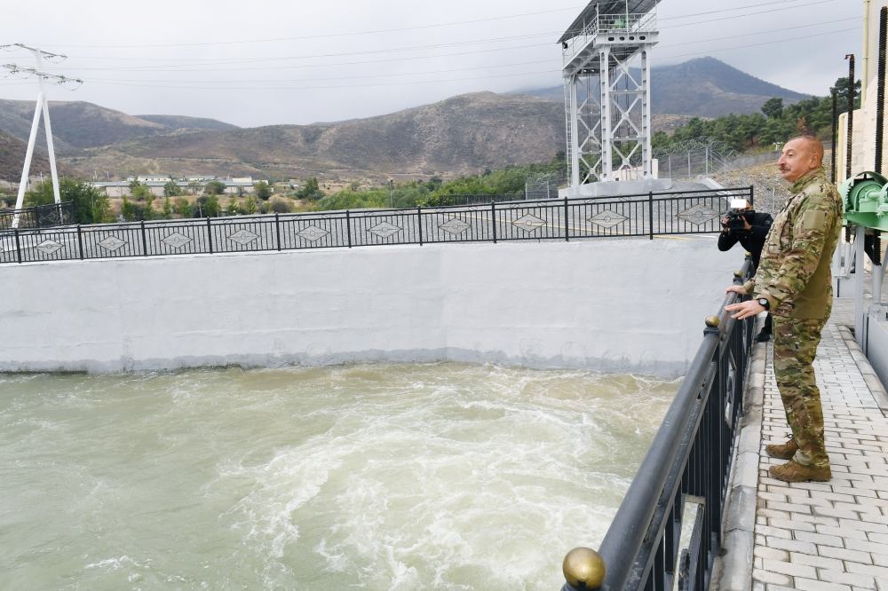 President Ilham Aliyev launches “Sugovushan-1” and “Sugovushan-2” small hydropower plants after renovation (PHOTO)