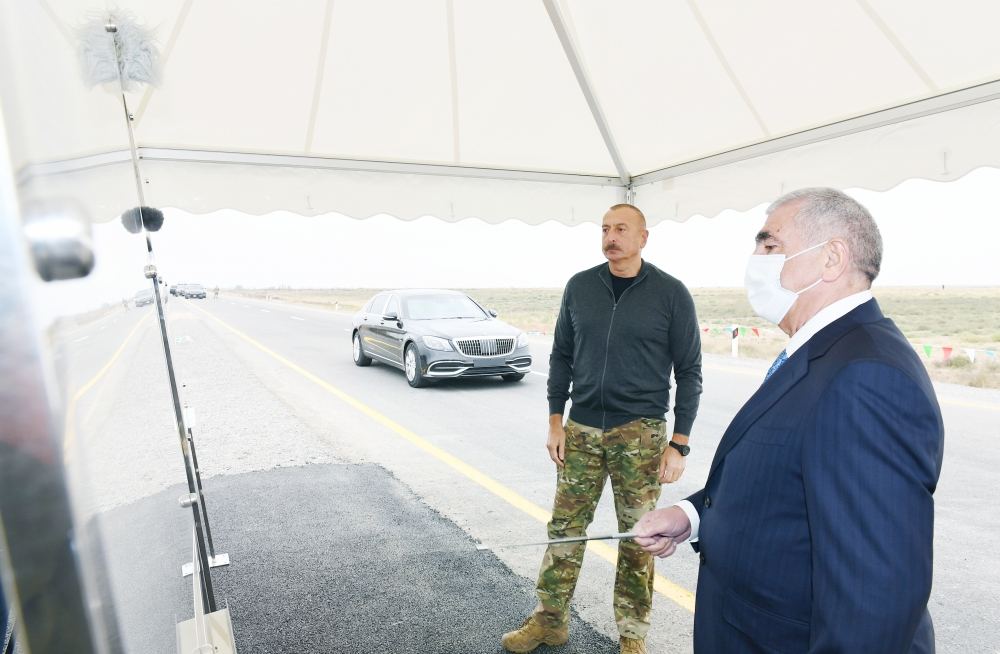 President Ilham Aliyev inaugurates highway leading to Sugovushan and Talish villages (PHOTO)