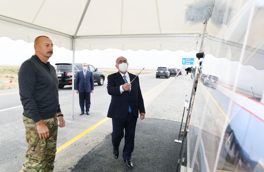 President Ilham Aliyev inaugurates highway leading to Sugovushan and Talish villages (PHOTO)