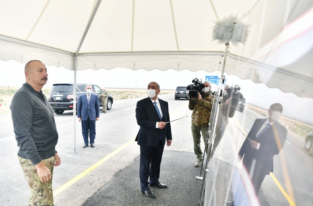 President Ilham Aliyev inaugurates highway leading to Sugovushan and Talish villages (PHOTO)