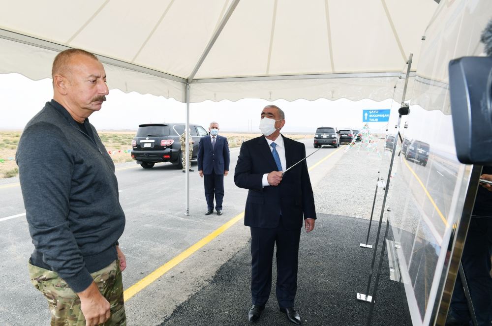 President Ilham Aliyev inaugurates highway leading to Sugovushan and Talish villages (PHOTO)