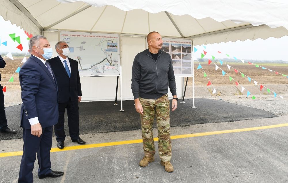President Ilham Aliyev inaugurates highway leading to Sugovushan and Talish villages (PHOTO)