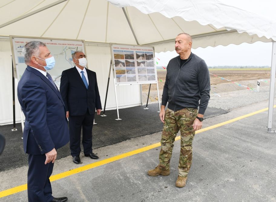 President Ilham Aliyev inaugurates highway leading to Sugovushan and Talish villages (PHOTO)