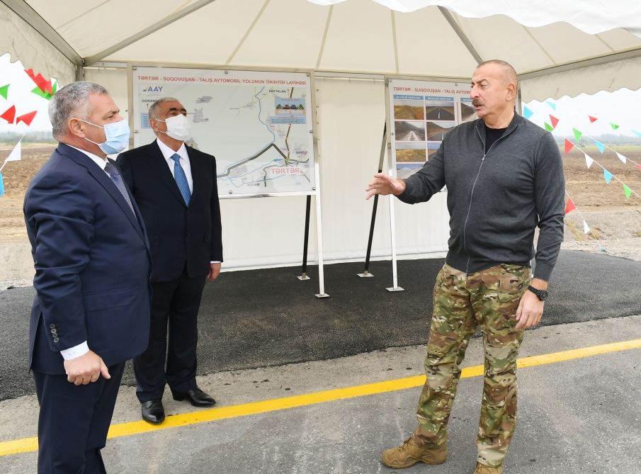 President Ilham Aliyev inaugurates highway leading to Sugovushan and Talish villages (PHOTO)