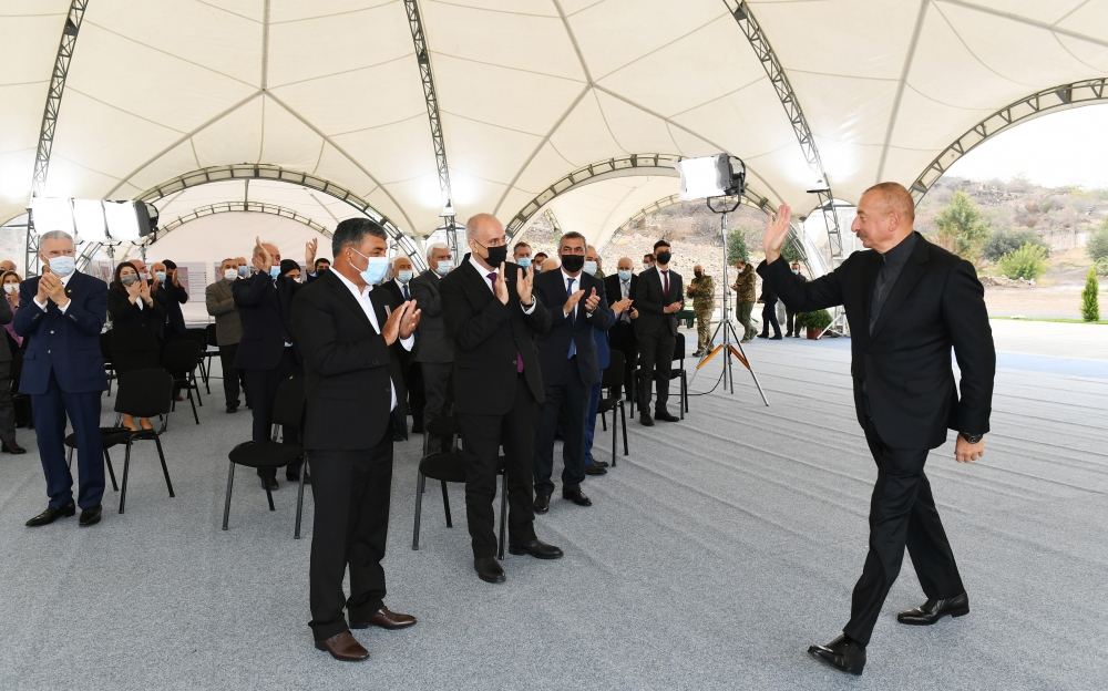 President Ilham Aliyev meets with members of Jabrayil general public, lays foundation of Memorial Complex and restoration of city (PHOTO)
