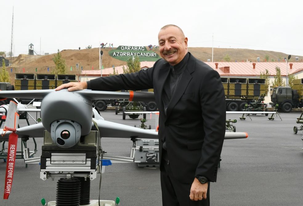 Remarkable footage: President Ilham Aliyev views Harop unmanned aerial vehicles in Jabrayil (PHOTO/VIDEO)