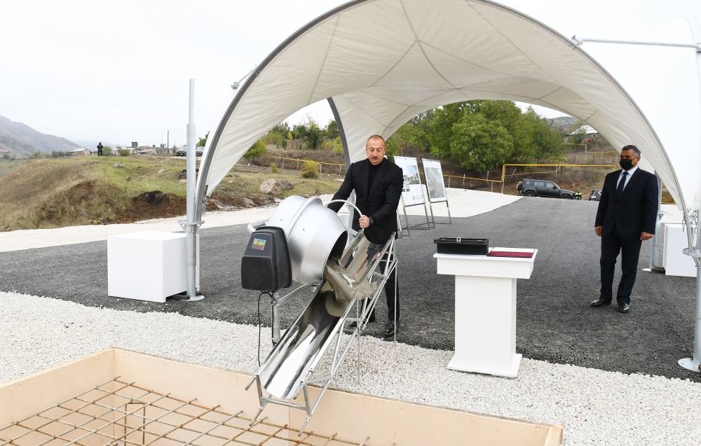 President Ilham Aliyev visits Hadrut settlement and Tugh village of Khojavand district (PHOTO/VIDEO)