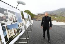 President Ilham Aliyev lays foundation for new mosque in Hadrut settlement (PHOTO/VIDEO)