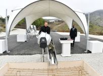 President Ilham Aliyev lays foundation for new mosque in Hadrut settlement (PHOTO/VIDEO)