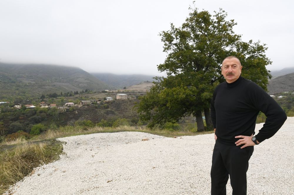 President Ilham Aliyev lays foundation for new mosque in Hadrut settlement (PHOTO/VIDEO)