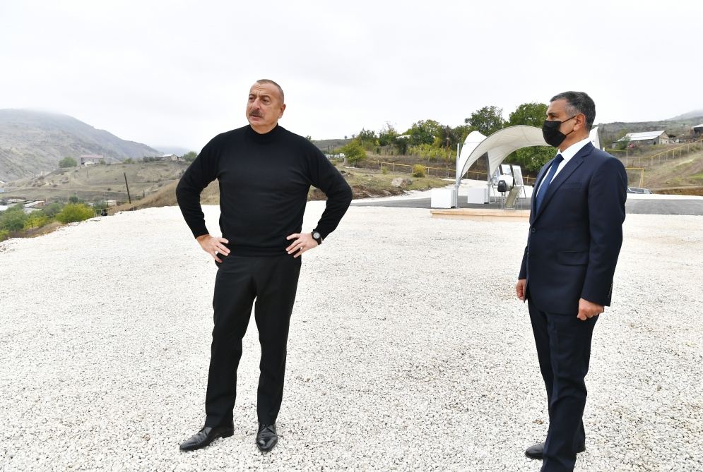President Ilham Aliyev lays foundation for new mosque in Hadrut settlement (PHOTO/VIDEO)