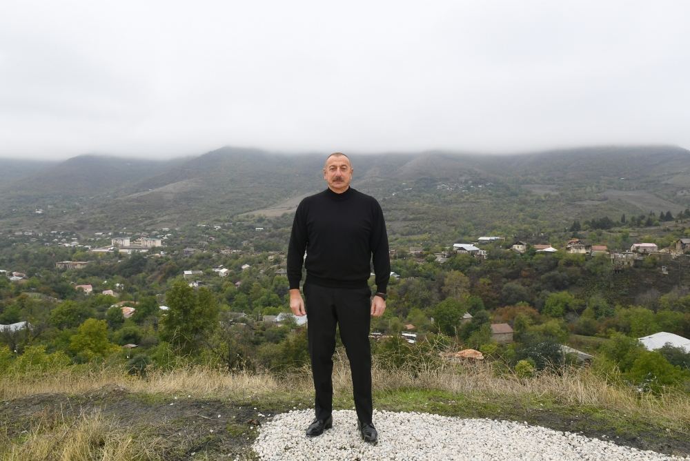 President Ilham Aliyev lays foundation for new mosque in Hadrut settlement (PHOTO/VIDEO)