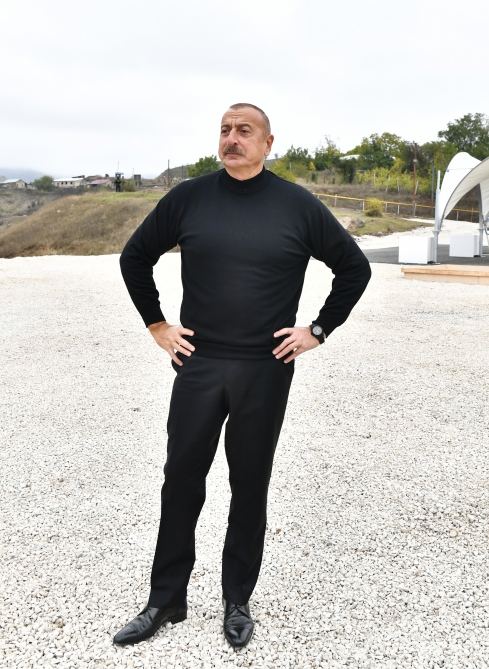 President Ilham Aliyev lays foundation for new mosque in Hadrut settlement (PHOTO/VIDEO)