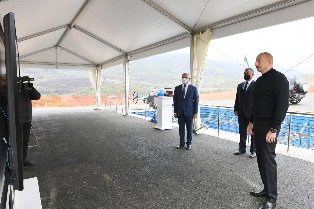 President Ilham Aliyev lays foundation for Hadrut junction substation (PHOTO/VIDEO)