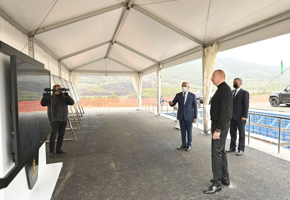 President Ilham Aliyev lays foundation for Hadrut junction substation (PHOTO/VIDEO)