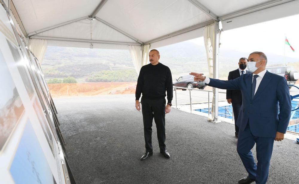 President Ilham Aliyev lays foundation for Hadrut junction substation (PHOTO/VIDEO)