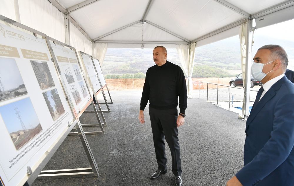 President Ilham Aliyev lays foundation for Hadrut junction substation (PHOTO/VIDEO)