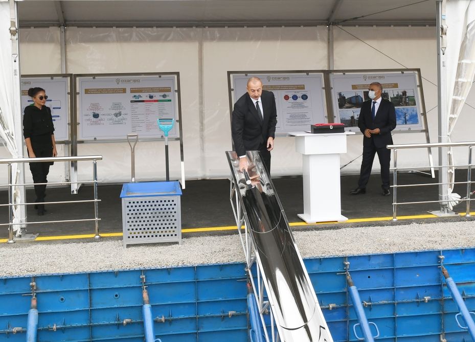 President Aliyev lays foundation stone for Digital Station Management Center in Fuzuli