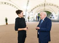 President Ilham Aliyev and First Lady Mehriban Aliyeva meet with members of general public of Fuzuli, lay foundation stone for Memorial Complex and for restoration of city (PHOTO)