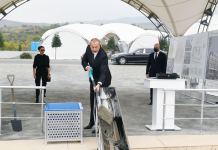 President Ilham Aliyev lays foundation stone for first multi-apartment residential block in Fuzuli (PHOTO)