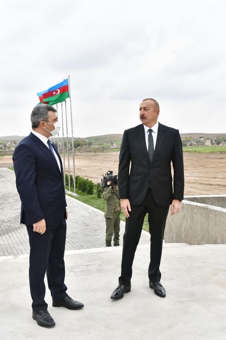 President Ilham Aliyev laid foundation stone “smart village” in Dovlatyarli village, Fuzuli district (PHOTO)