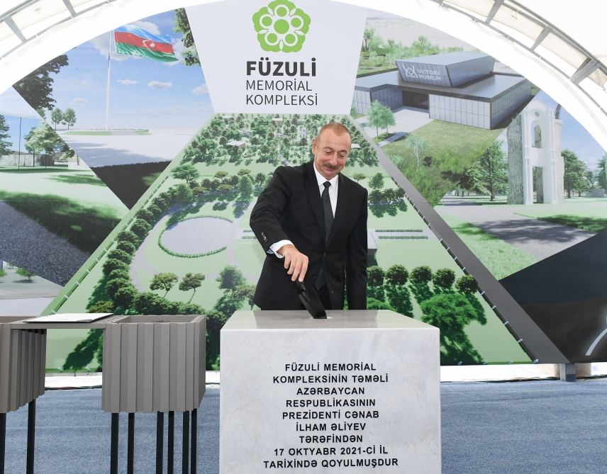 President Ilham Aliyev and First Lady Mehriban Aliyeva meet with members of general public of Fuzuli, lay foundation stone for Memorial Complex and for restoration of city (PHOTO)