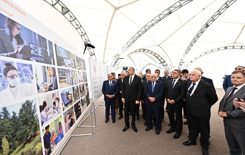 President Ilham Aliyev and First Lady Mehriban Aliyeva meet with members of general public of Fuzuli, lay foundation stone for Memorial Complex and for restoration of city (PHOTO)