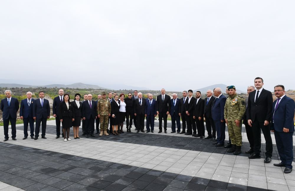 President Ilham Aliyev and First Lady Mehriban Aliyeva meet with members of general public of Fuzuli, lay foundation stone for Memorial Complex and for restoration of city (PHOTO)