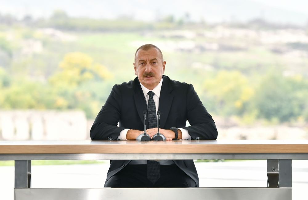 President Ilham Aliyev and First Lady Mehriban Aliyeva meet with members of general public of Fuzuli, lay foundation stone for Memorial Complex and for restoration of city (PHOTO)